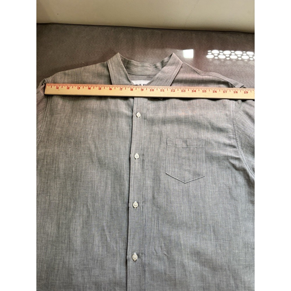 Frank And Eileen Linen Blend Long Sleeve Button Up Size XL Gray Relaxed Minimal - Picture 12 of 13